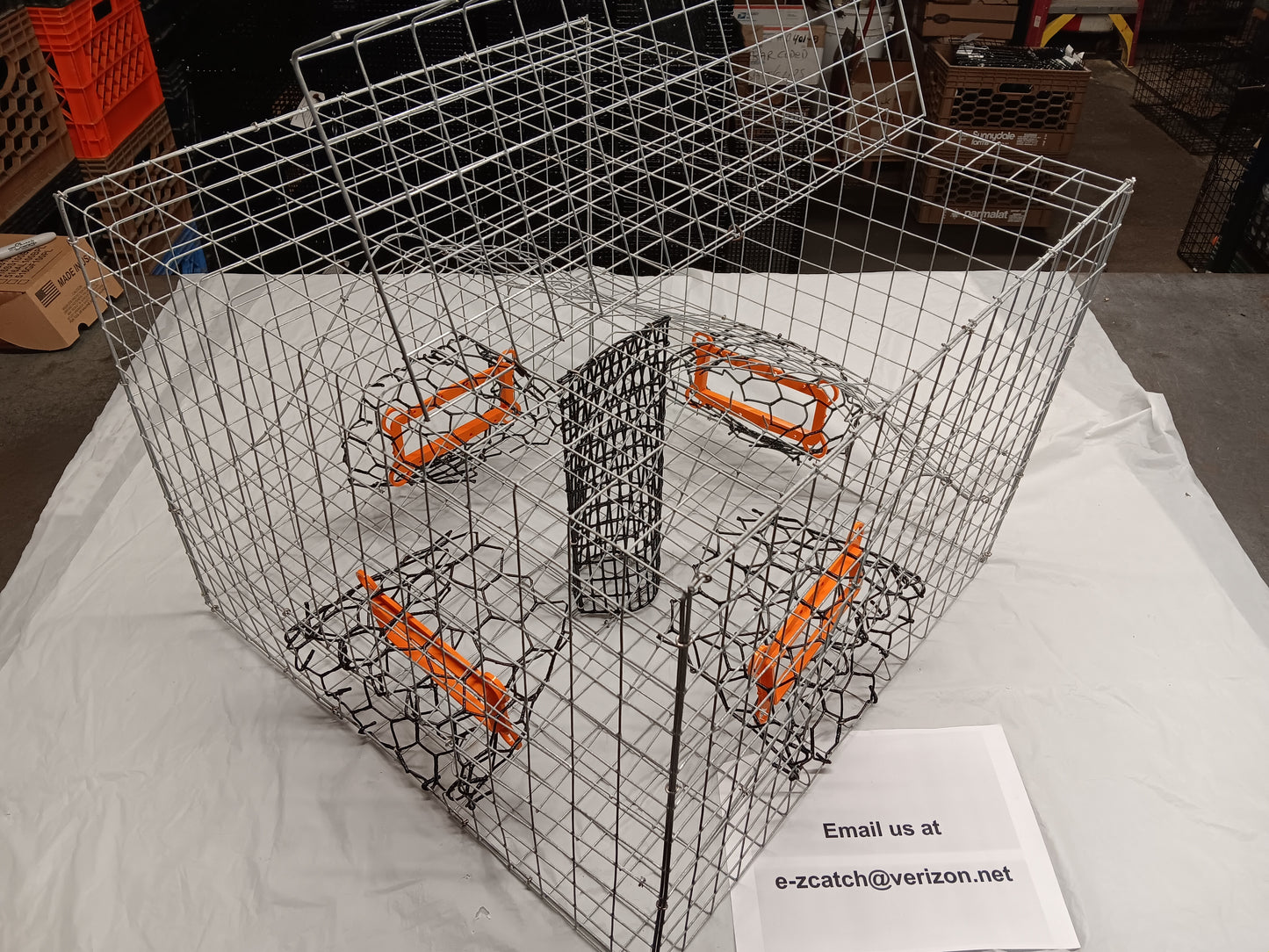 * PICK UP ONLY * E-Z Catch # G-302-LTE ( Galvanized ) Full Size Maryland Style Crab Pots ( 24 x 24 x 18 )