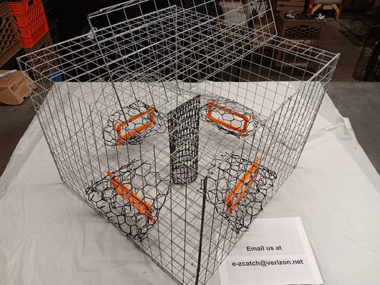 * PICK UP ONLY * E-Z Catch # G-302-LTE ( Galvanized ) Full Size Maryland Style Crab Pots ( 24 x 24 x 18 )
