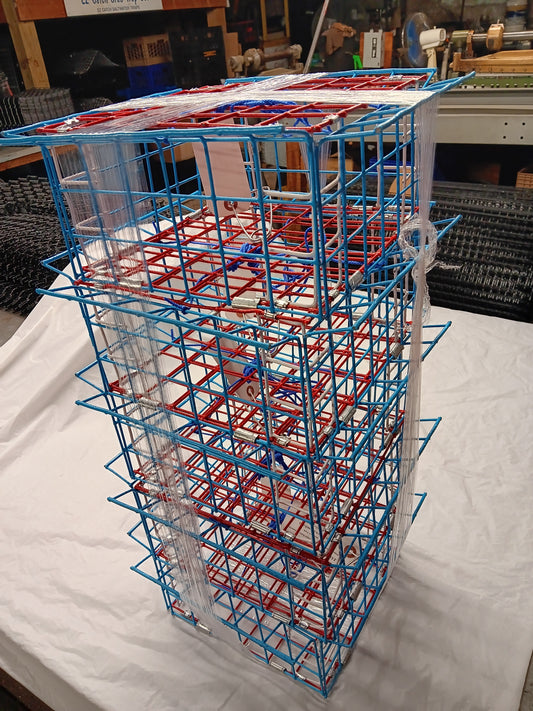 5 Pack E-Z Catch Four Door Weekender Kid's size Crab Traps # P-402-RWB (Red, White, & Blue)