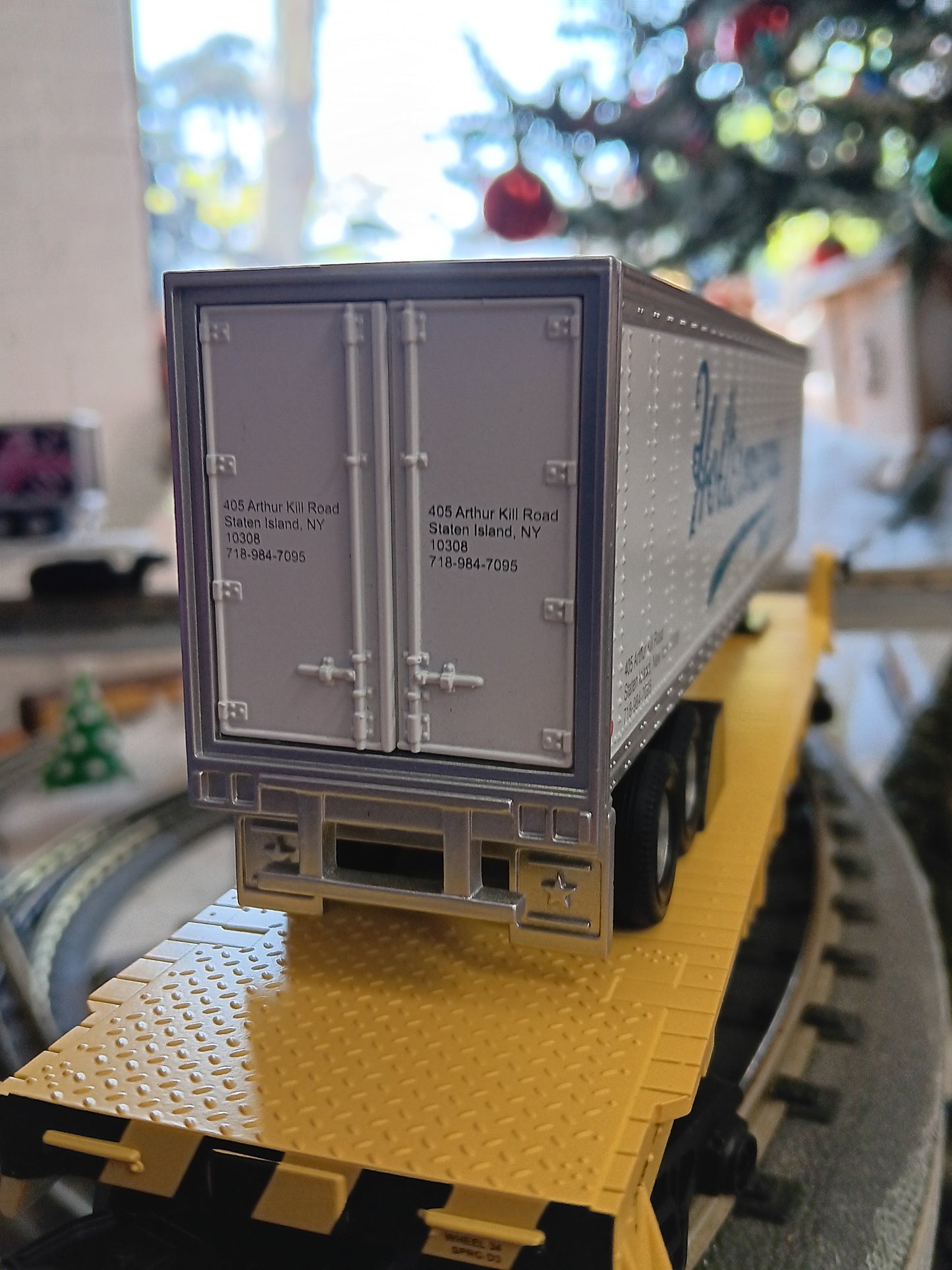 E-Z Catch Custom MTH # 30-78602 SIRT O Gauge Flat Car # 506 w/ HOLTERMANNS BAKERY Trailer