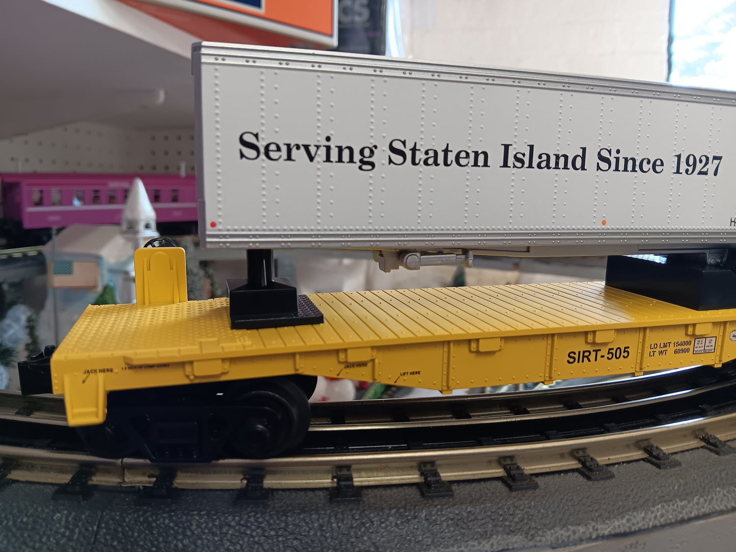 E-Z Catch Custom MTH # 30-78601 SIRT O Gauge Flat Car # 505 w/ REIMANS HARDWARE Trailer