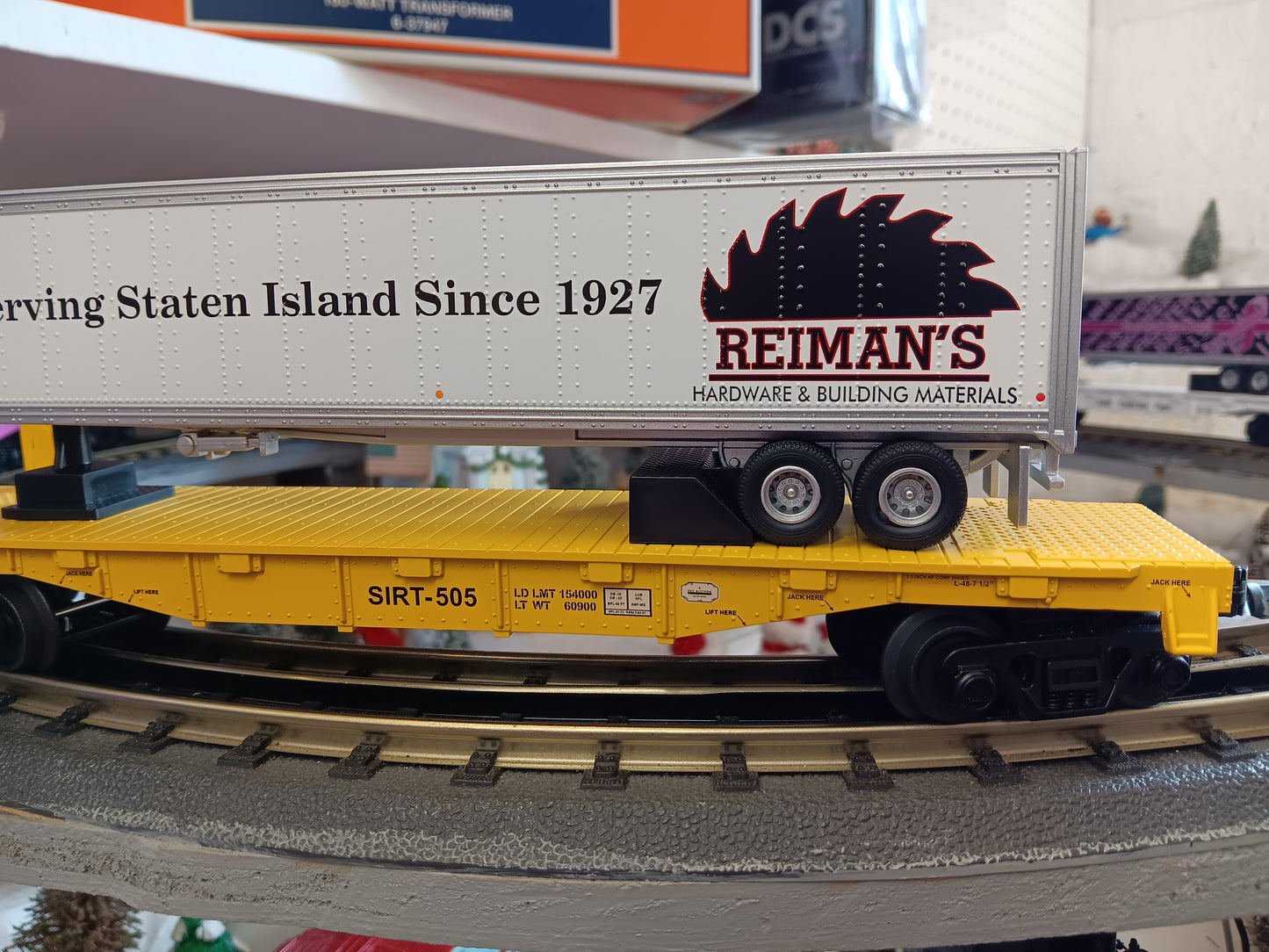 E-Z Catch Custom MTH # 30-78601 SIRT O Gauge Flat Car # 505 w/ REIMANS HARDWARE Trailer