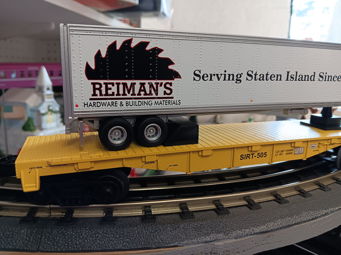 E-Z Catch Custom MTH # 30-78601 SIRT O Gauge Flat Car # 505 w/ REIMANS HARDWARE Trailer