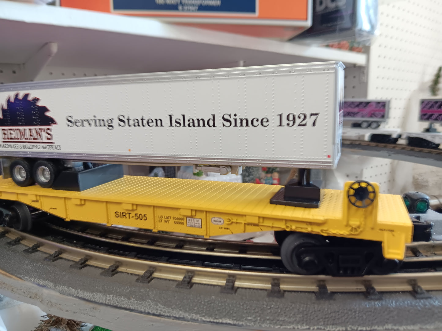 E-Z Catch Custom MTH # 30-78601 SIRT O Gauge Flat Car # 505 w/ REIMANS HARDWARE Trailer