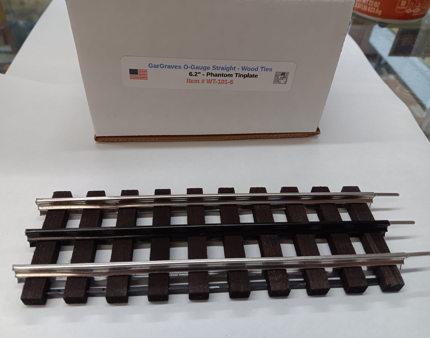 Gar Graves # WT-101-6 O Gauge 3 Rail Phantom Tinplate 6.2" Wood Tie Track