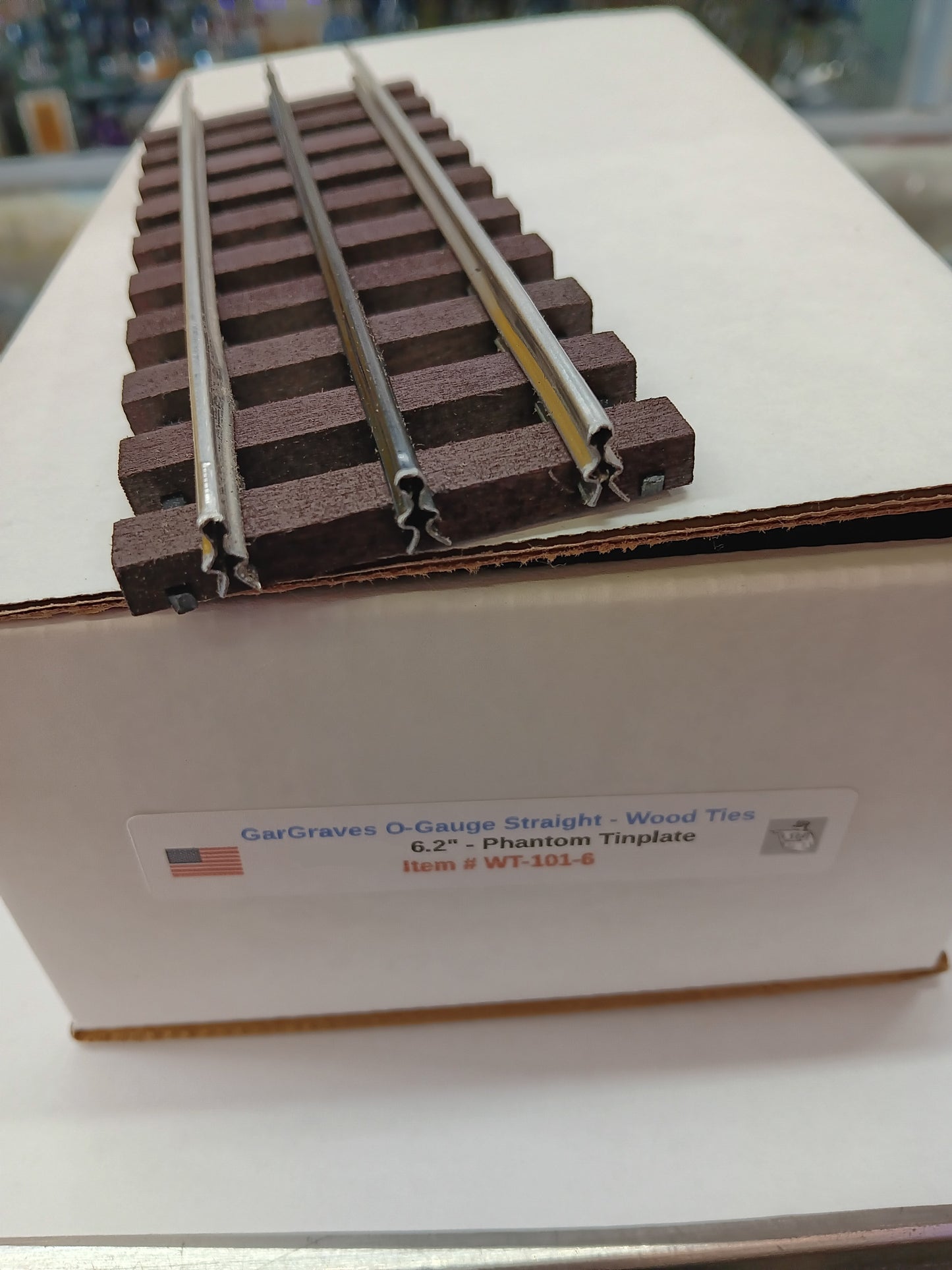Gar Graves # WT-101-6 O Gauge 3 Rail Phantom Tinplate 6.2" Wood Tie Track