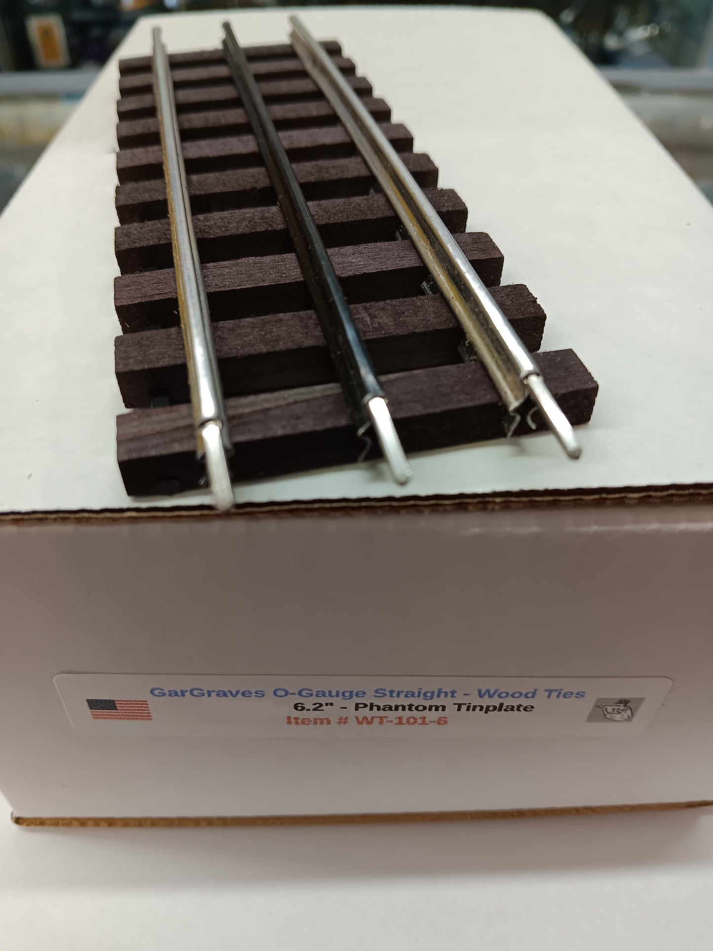 Gar Graves # WT-101-6 O Gauge 3 Rail Phantom Tinplate 6.2" Wood Tie Track
