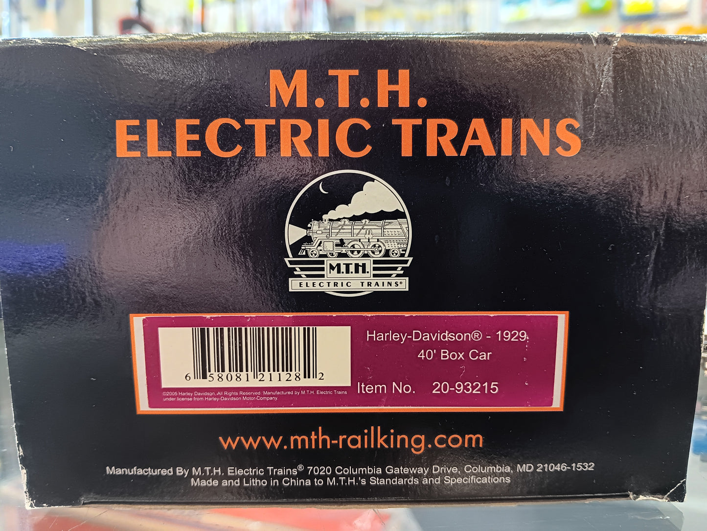 MTH # 20-93215 Harley-Davidson 40' Box Car