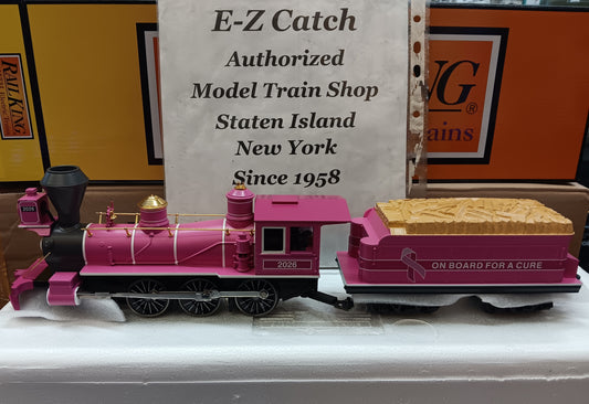 E-Z Catch Custom Run MTH Railking 4-6-0 Cancer Awareness Ten Wheeler Steam Engine & Tender # 30-1919-1