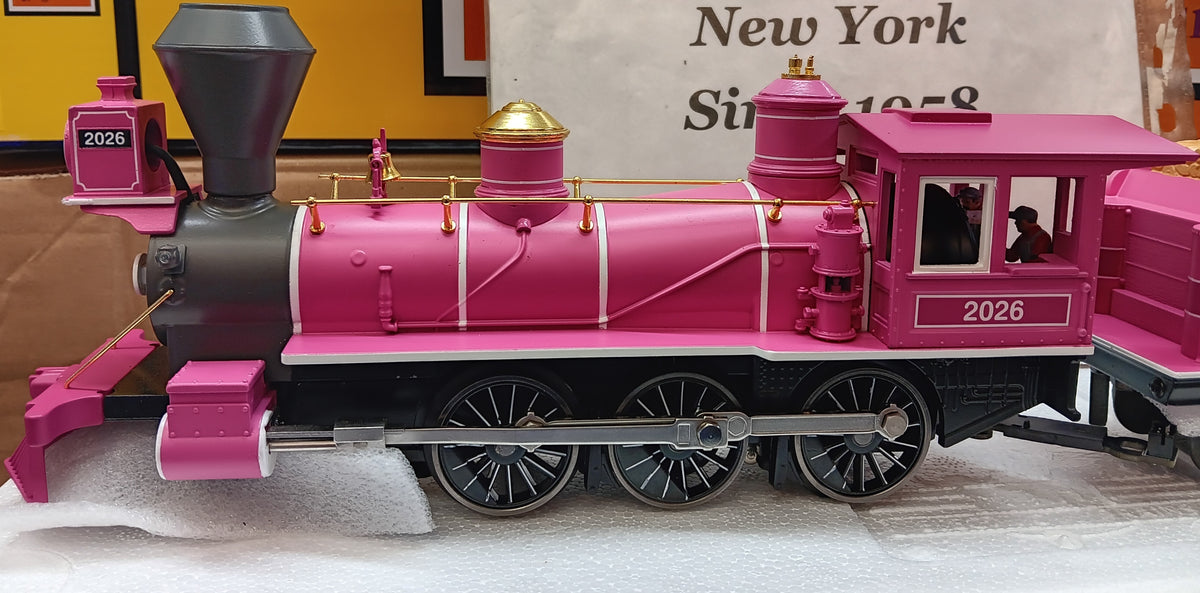 E-Z Catch Custom Run MTH Railking 4-6-0 Cancer Awareness Ten Wheeler Steam Engine & Tender # 30-1919-1