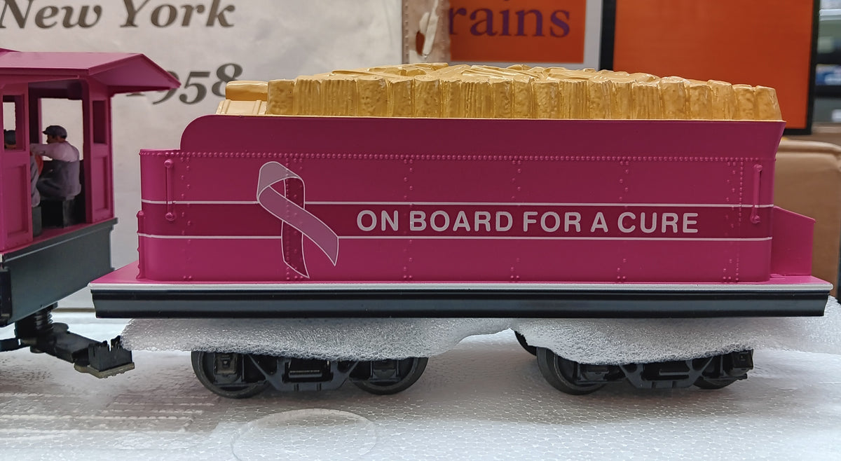 E-Z Catch Custom Run MTH Railking 4-6-0 Cancer Awareness Ten Wheeler Steam Engine & Tender # 30-1919-1