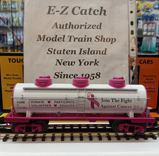 E-Z Catch Custom MTH RailKing # 30-73672 Cancer Awareness 3-Dome Tank Car Rd # Cure 7