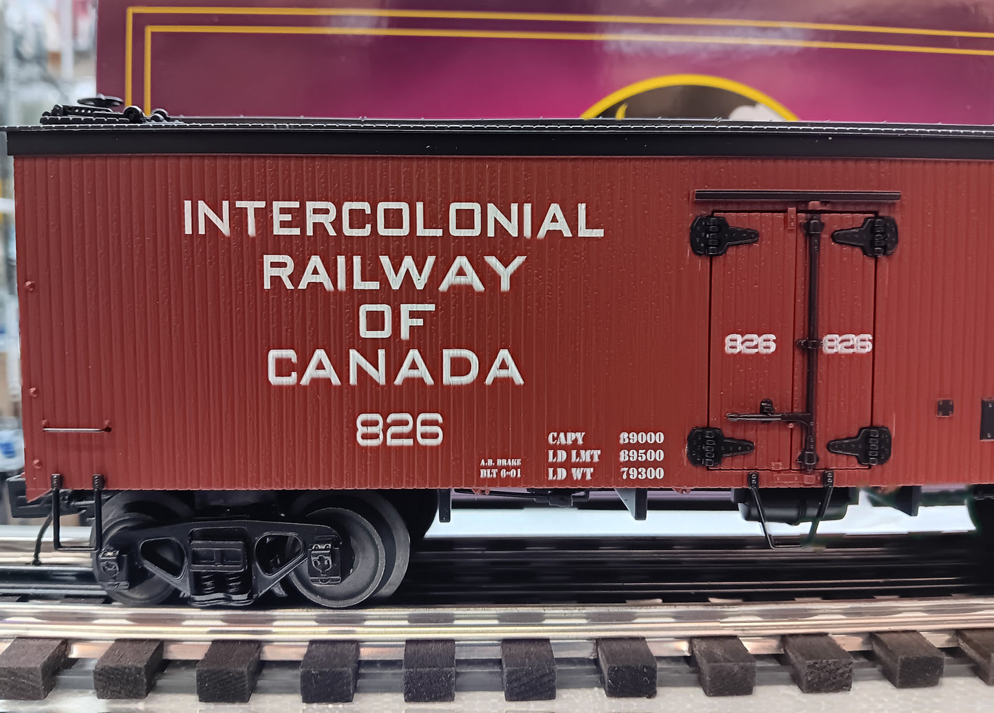 E-Z Catch  CTTA Custom run Intercolonial Railway of Canada MTH premier 36' Woodsided Reefer Car