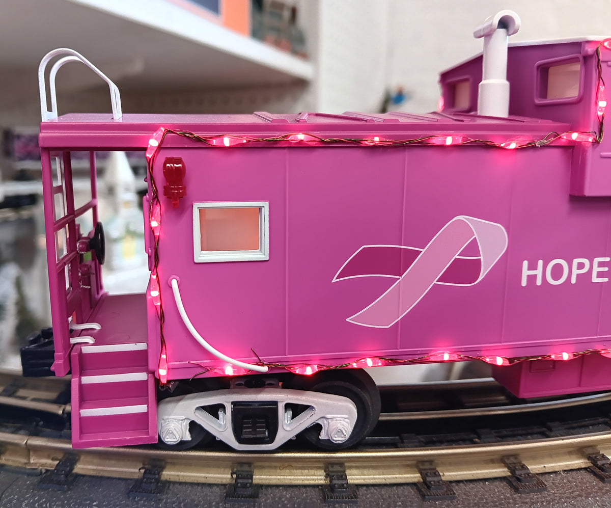 E-Z Catch Custom MTH RailKing # 30-77440 O Gauge Cancer Awareness Extended Vision Caboose with LED Lights Rd # 2026