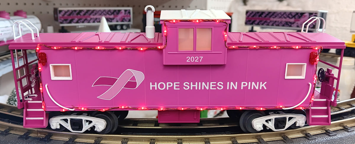 E-Z Catch Custom MTH RailKing # 30-77441 O Gauge Cancer Awareness Extended Vision Caboose with LED Lights Rd # 2027