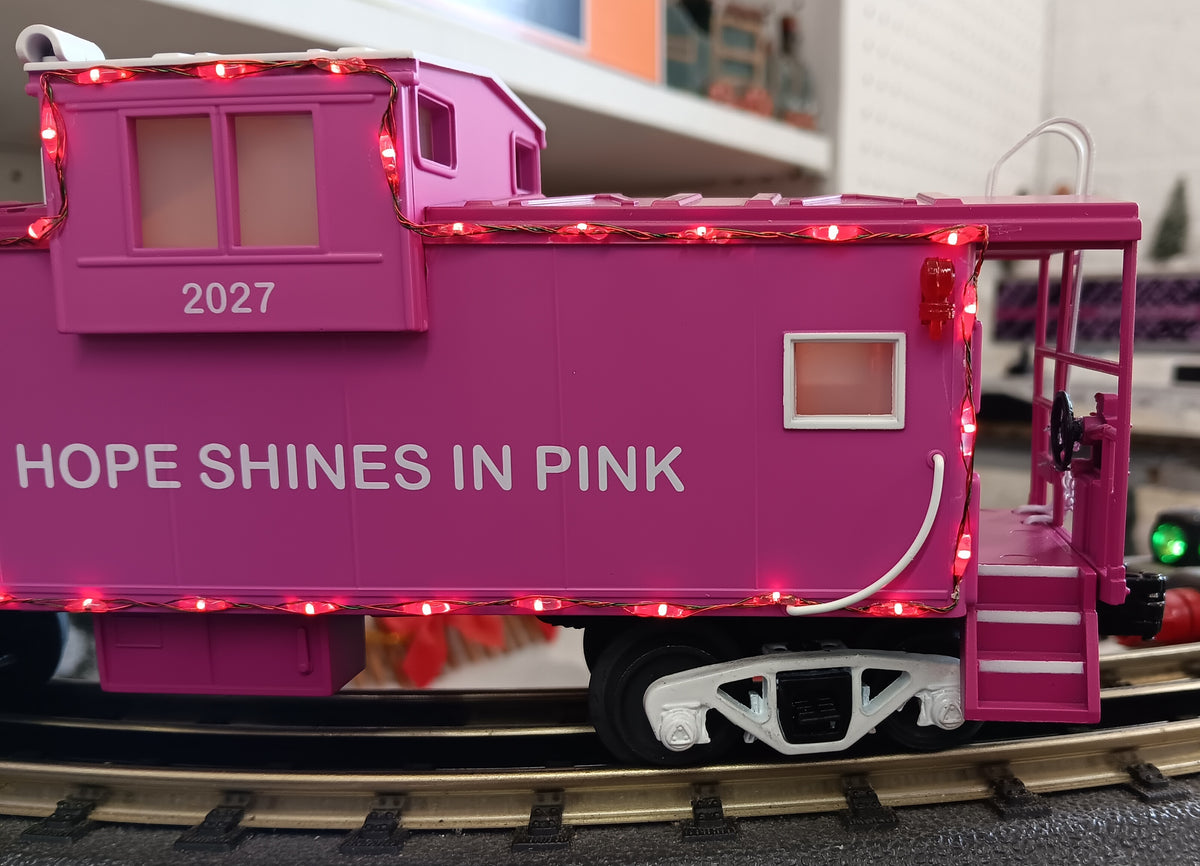 E-Z Catch Custom MTH RailKing # 30-77441 O Gauge Cancer Awareness Extended Vision Caboose with LED Lights Rd # 2027