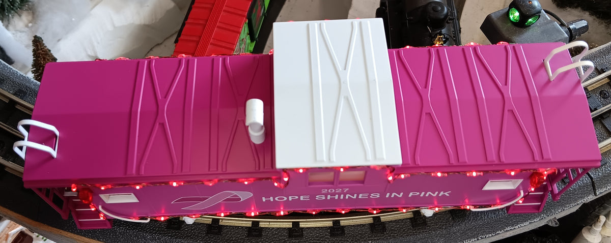 E-Z Catch Custom MTH RailKing # 30-77441 O Gauge Cancer Awareness Extended Vision Caboose with LED Lights Rd # 2027