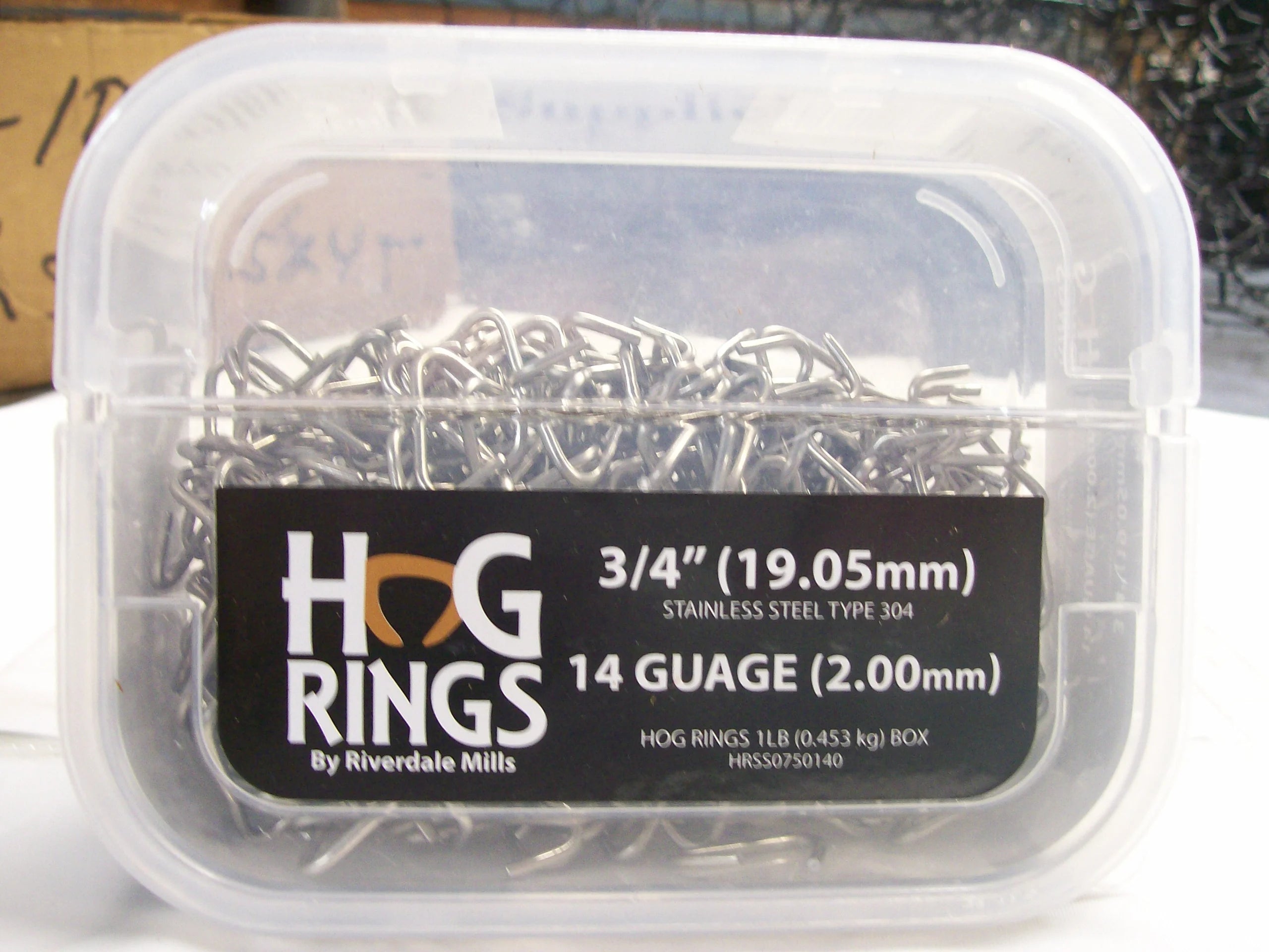 One Inch Hog Rings Stainless Steel Bulk Hog Rings 14 gauge One Pound Tub Blunt Tip 3/8, 1 ...