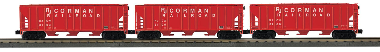 MTH RailKing # 30-70159 RJ Corman 3-Car Ps-2 Discharge Hopper Set (O Gauge)
