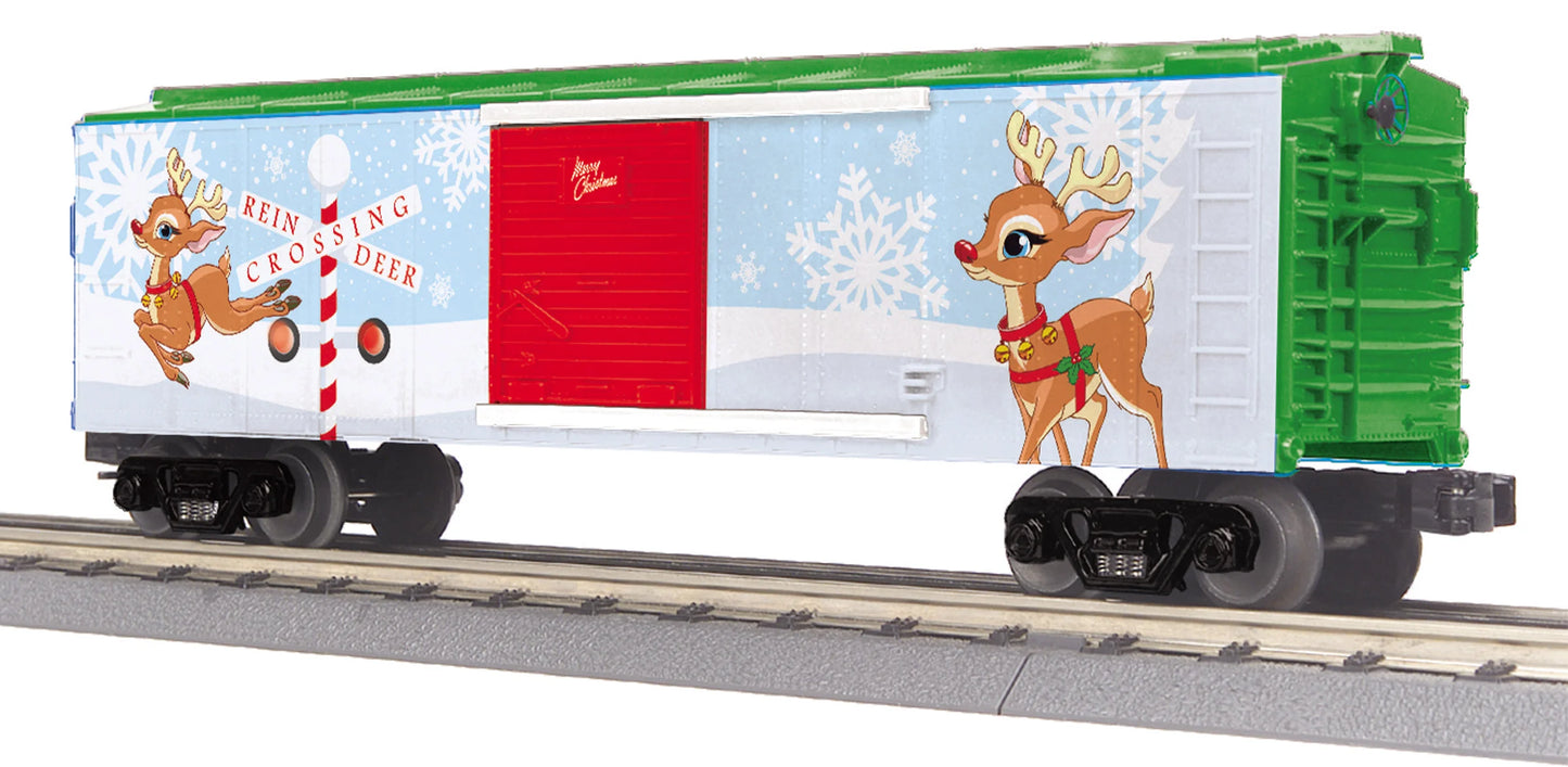 MTH # 30-74937 Christmas O Gauge RailKing Box Car w/Blinking LED Lights