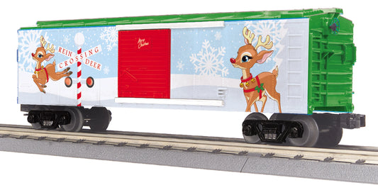 MTH # 30-74937 Christmas O Gauge RailKing Box Car w/Blinking LED Lights