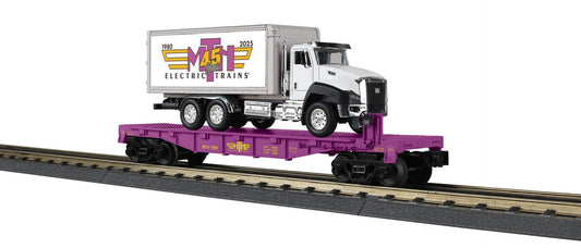 ( ETA JUNE 2026 ) MTH RailKing O Gauge MTH Electric Trains 45 Years # 1980 Flat Car with Box Truck