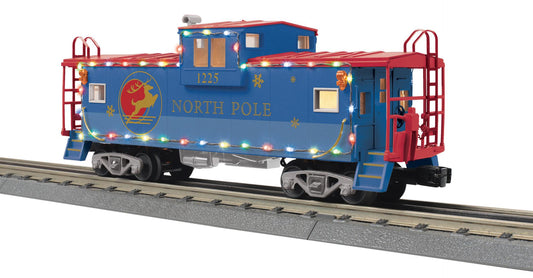 MTH RailKing O Gauge # 30-77413 Rugged Rails North Pole Extended Vision Caboose with LED Lights