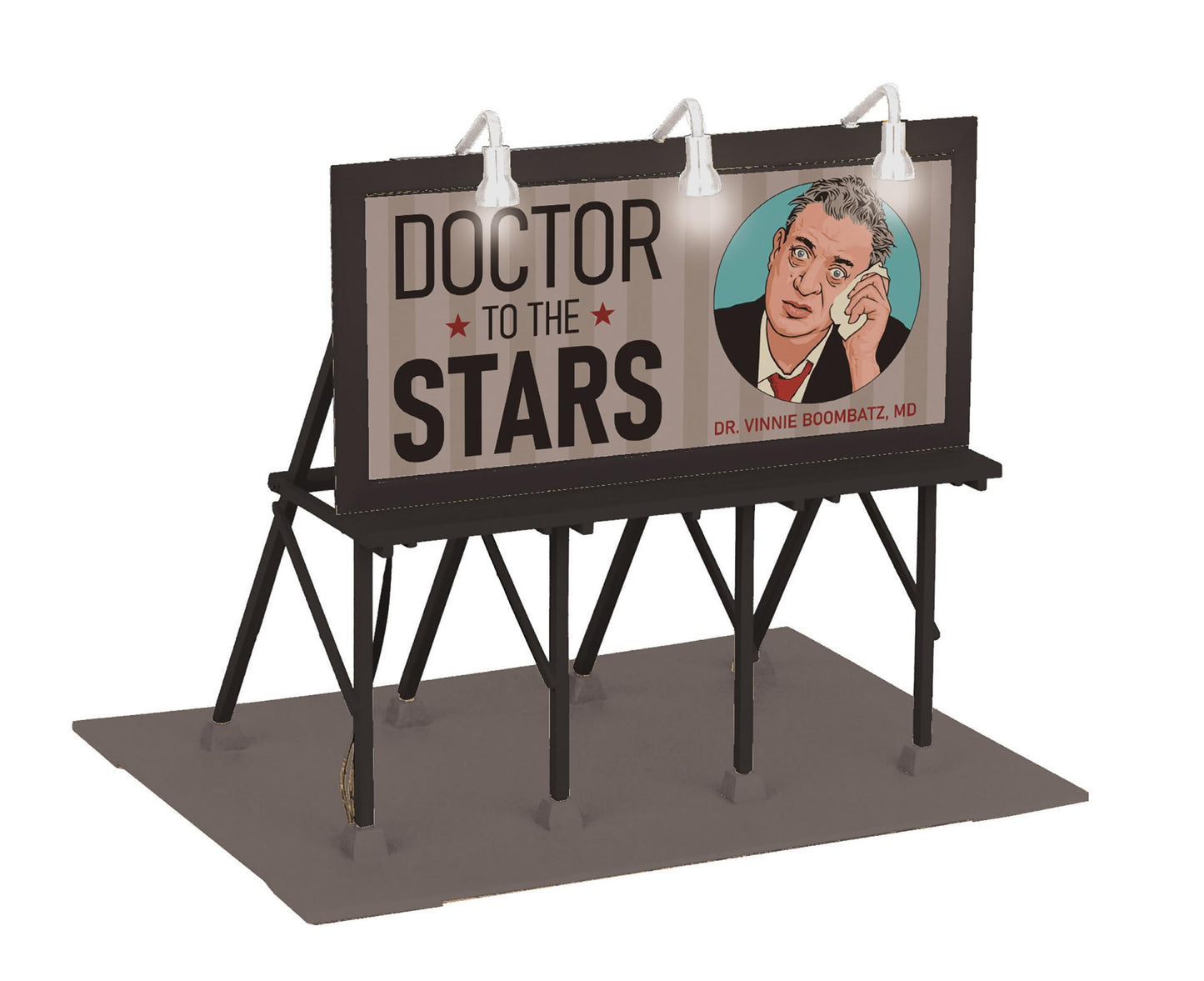 MTH # 30-90702 Dr. Vinnie Boombatz, MD O Scale RailKing Lighted Billboard