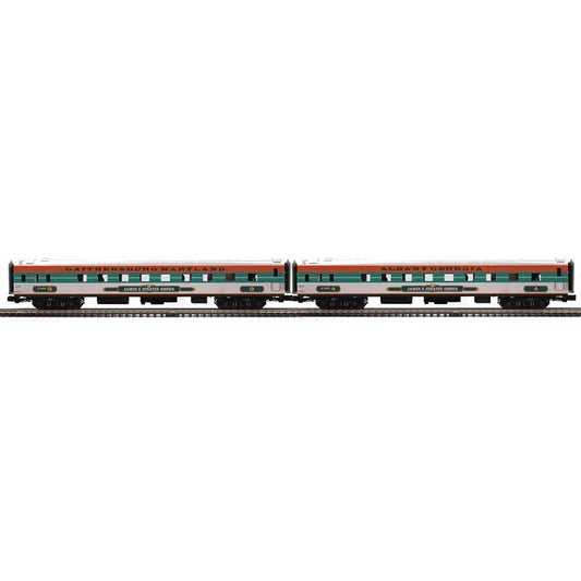 Atlas O # 3001965 PREMIER 70' STREAMLINE PASSENGER JAMES E. STRATES SHOWS 2 CAR SET ( 3RL )
