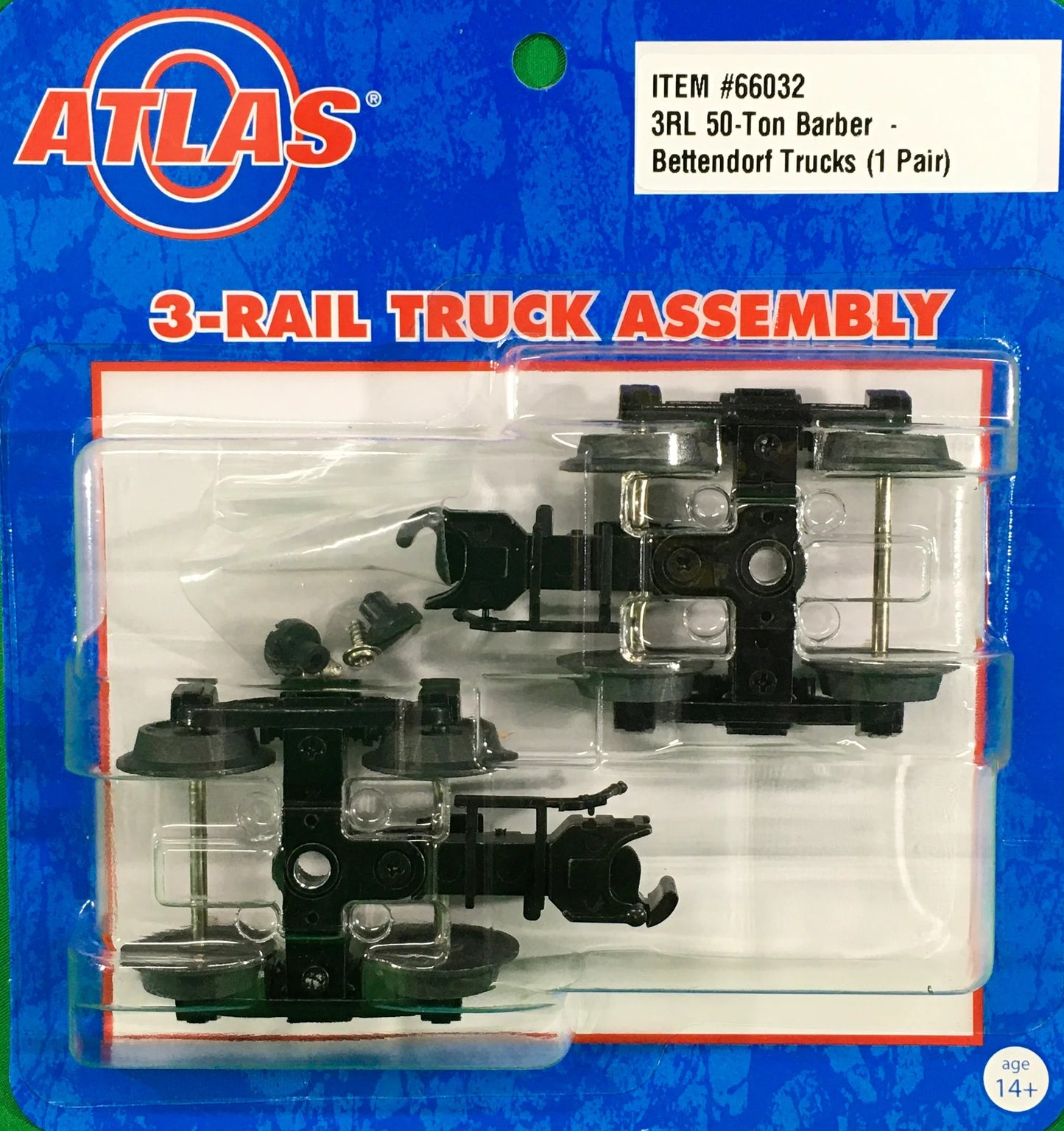 Atlas O # 66032  3-Rail 50-Ton Barber - Bettendorf Trucks