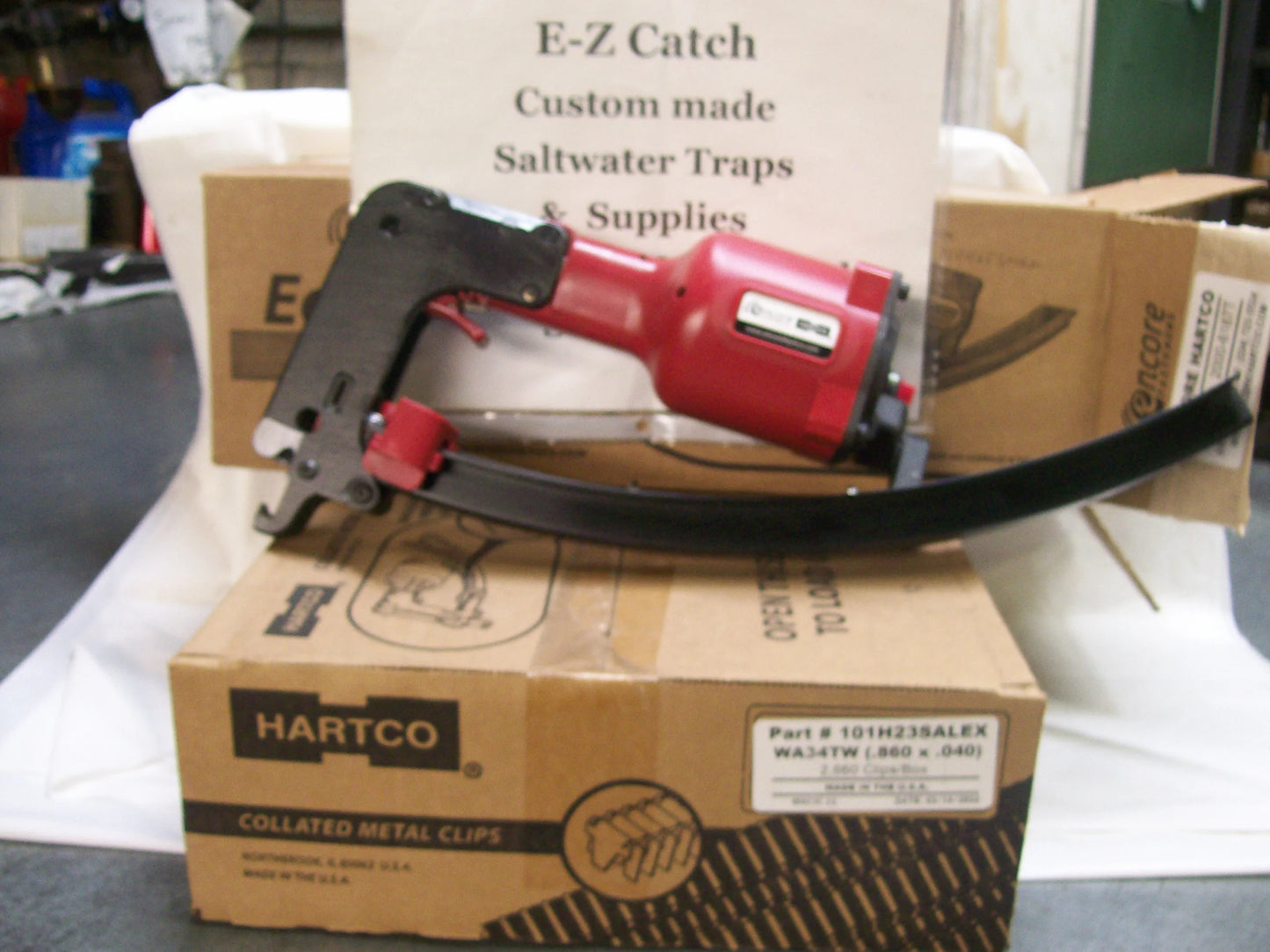 Encore Hartco Eclipser Red # 2000-6187T Clinch Clip Tool with ( WA34TW ) # 101H23SALEX ALUMINUM CLIPS