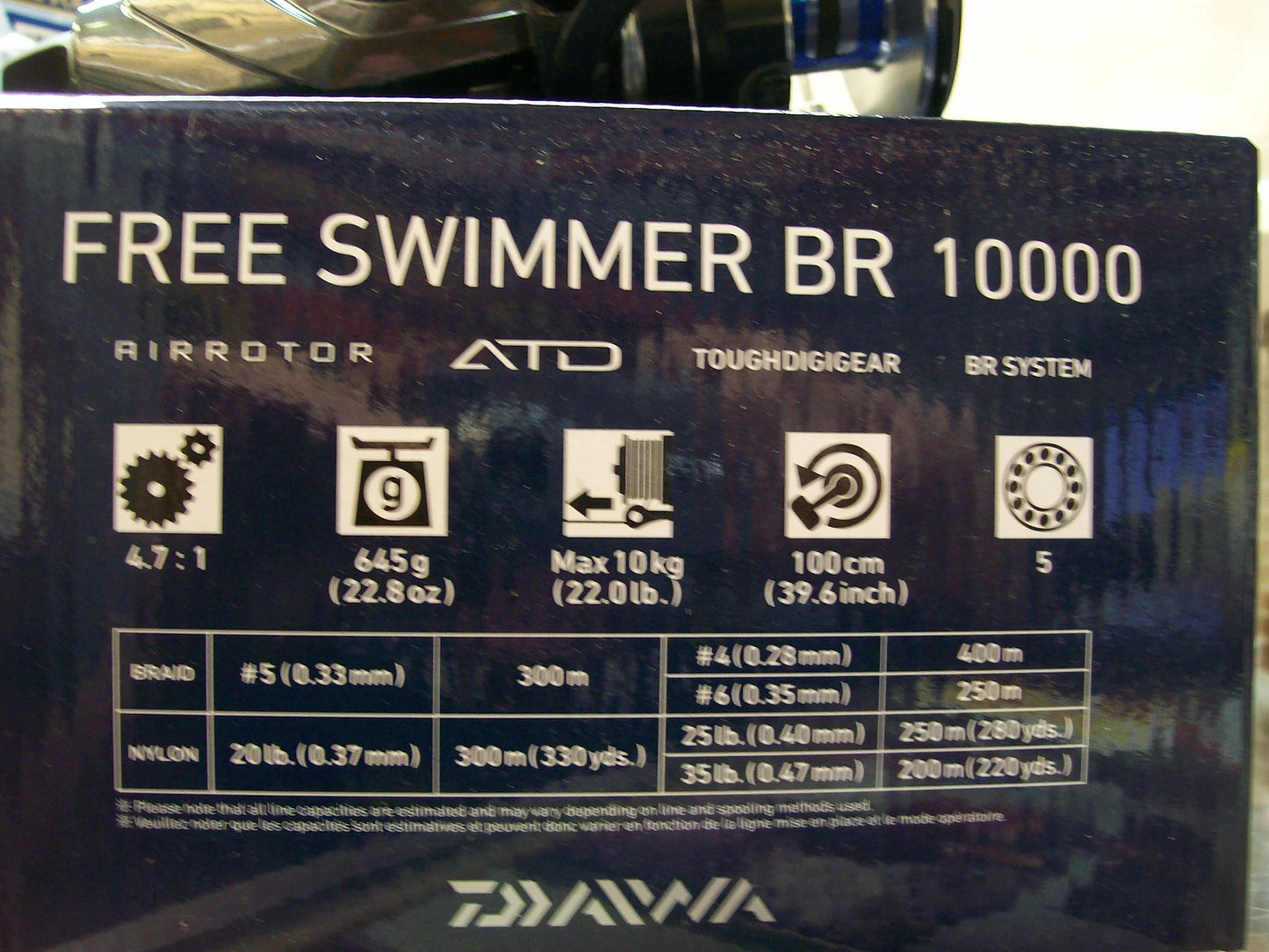 Brand New Daiwa Free Swimmer # BR-10000 ( Saltwater Spinning Reel ) Takes Mono or Braid