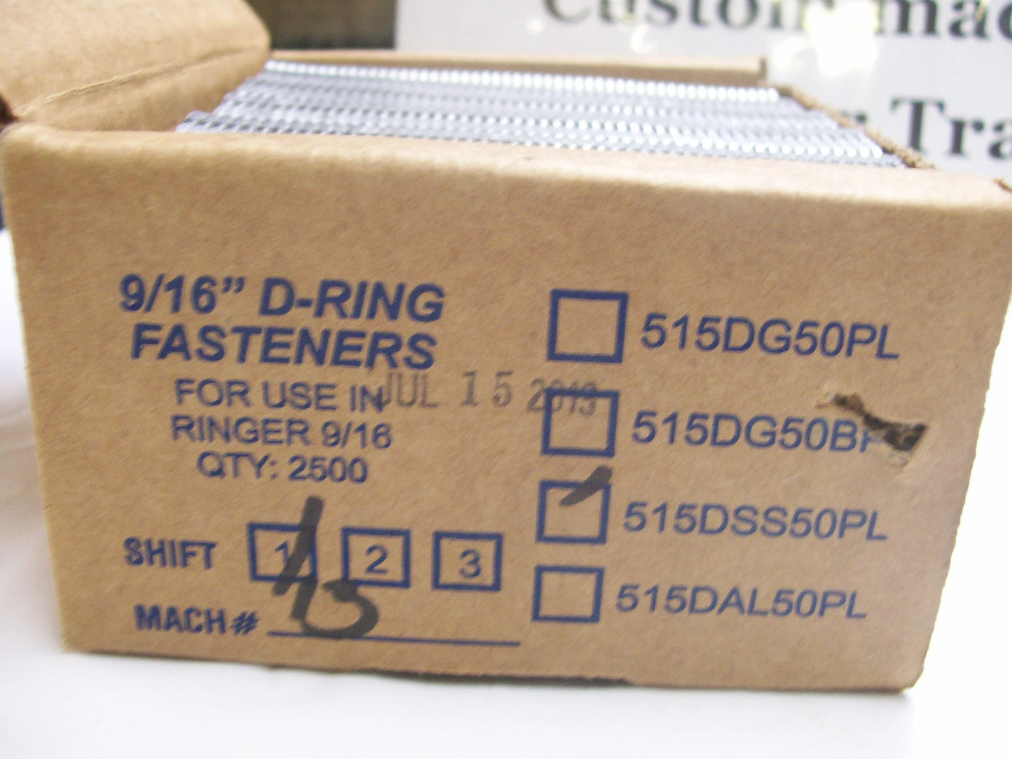 E-Z Catch # 515DSS50PL ( 2,500pc's ) Size  9/16" Stainless Steel Hog Rings (Blunt)