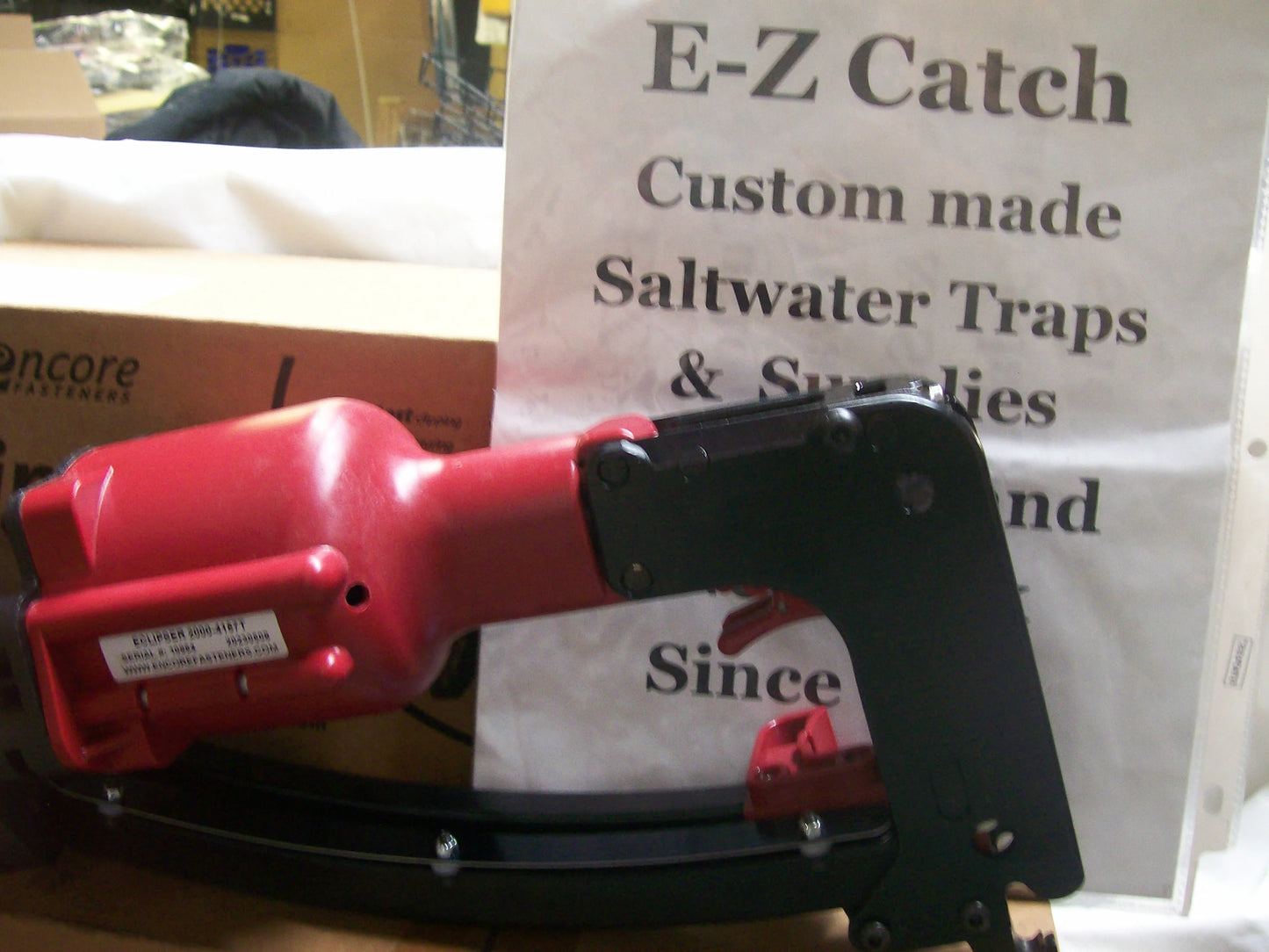 Encore Hartco Eclipser ( Red Version ) 2000-4157T Clinch Clip Tool w/ Box of CLP-3AL Clips ( 3600pcs )
