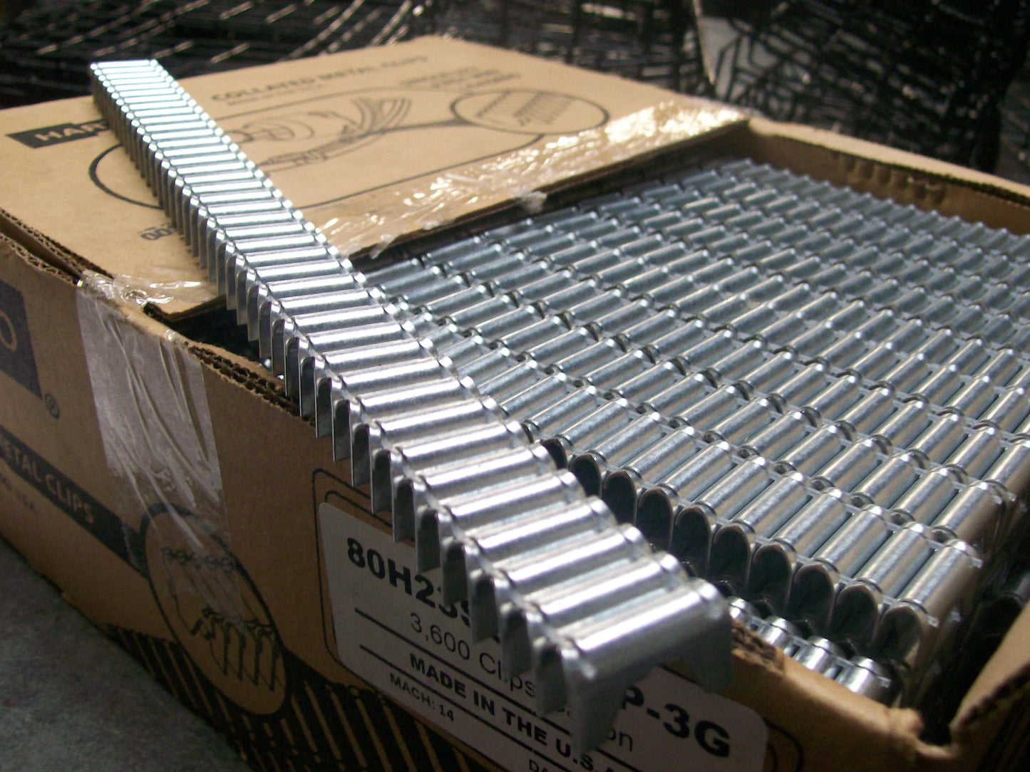 Encore Hartco # CLP-3G ( Galvanized )  Clips 3600 per box ( USA Made )
