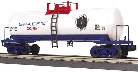 *PRE-ORDER* MTH RailKing # 30-73682 O Gauge SpaceX Modern Tank Car Rd 2027 - ETA May 2027