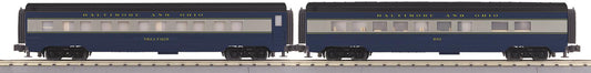 *PRE-ORDER* MTH RailKing # 30-68334 O Gauge Baltimore & Ohio 2-Car 60’ Streamlined Sleeper/Diner (ETA 2027)