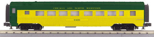 *PRE-ORDER* MTH RailKing # 30-68347 Chicago North Western 60’ Streamlined Coach Car 3430 O Gauge (ETA 2027)