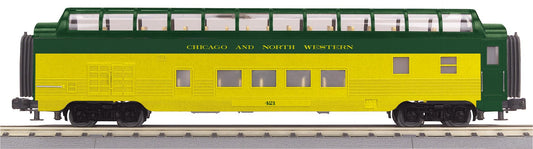 *PRE-ORDER* MTH RailKing # 30-68348 Chicago North Western 60’ Streamlined Full-Length Vista Dome Car 421 O Gauge (ETA 2027)
