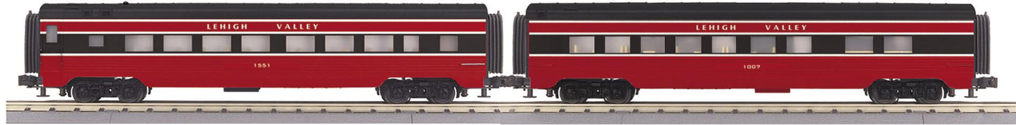 *PRE-ORDER* MTH RailKing # 30-68338 Lehigh Valley 2-Car 60’ Streamlined Coach/Diner O Gauge (ETA 2027)