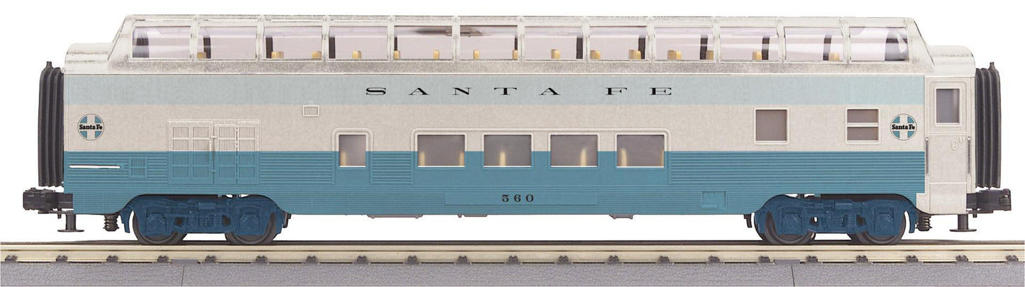 *PRE-ORDER* MTH RailKing # 30-68352 Santa Fe 60’ Streamlined ABS Full-Length Vista Dome Car 560 O Gauge - ETA 2027