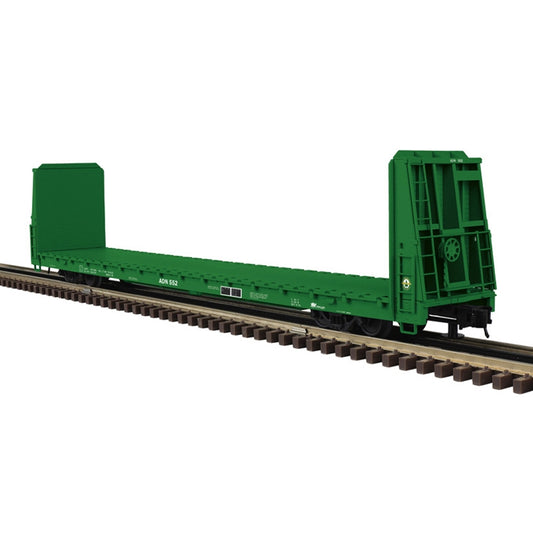 Atlas O Trainman # 3001926 62' BULKHEAD FLAT CAR ASHLEY DREW & NORTHERN (ADN) - 3RL