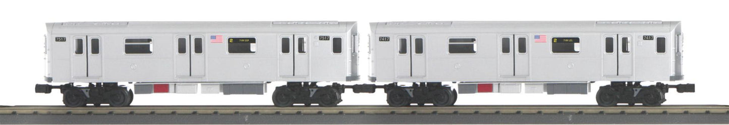 *PRE-ORDER* MTH RailKing # 30-21417-3 O Gauge Metropolitan Transportation 2-Car R142A Series Subway Set Add-On Non-Powered Set - ETA 2027