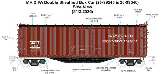 *PRE-ORDER* E-Z Catch Custom MTH Premier # 20-99545 Maryland & Pennsylvania 40' USRA Double Sheathed Box Car Rd # 713 - ETA 2027