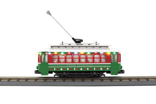 *PRE-ORDER* MTH RailKing # 30-5266 O Gauge Christmas Bump-n-Go Trolley With LED Lights Car # 1225 (ETA Nov 2026)