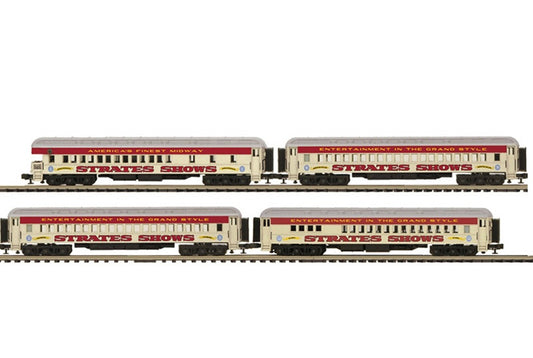 Atlas O # 3001772A and # 3001772B JAMES E. STRATES SHOWS “Red Train” Passenger 6 Car Set - 3RL