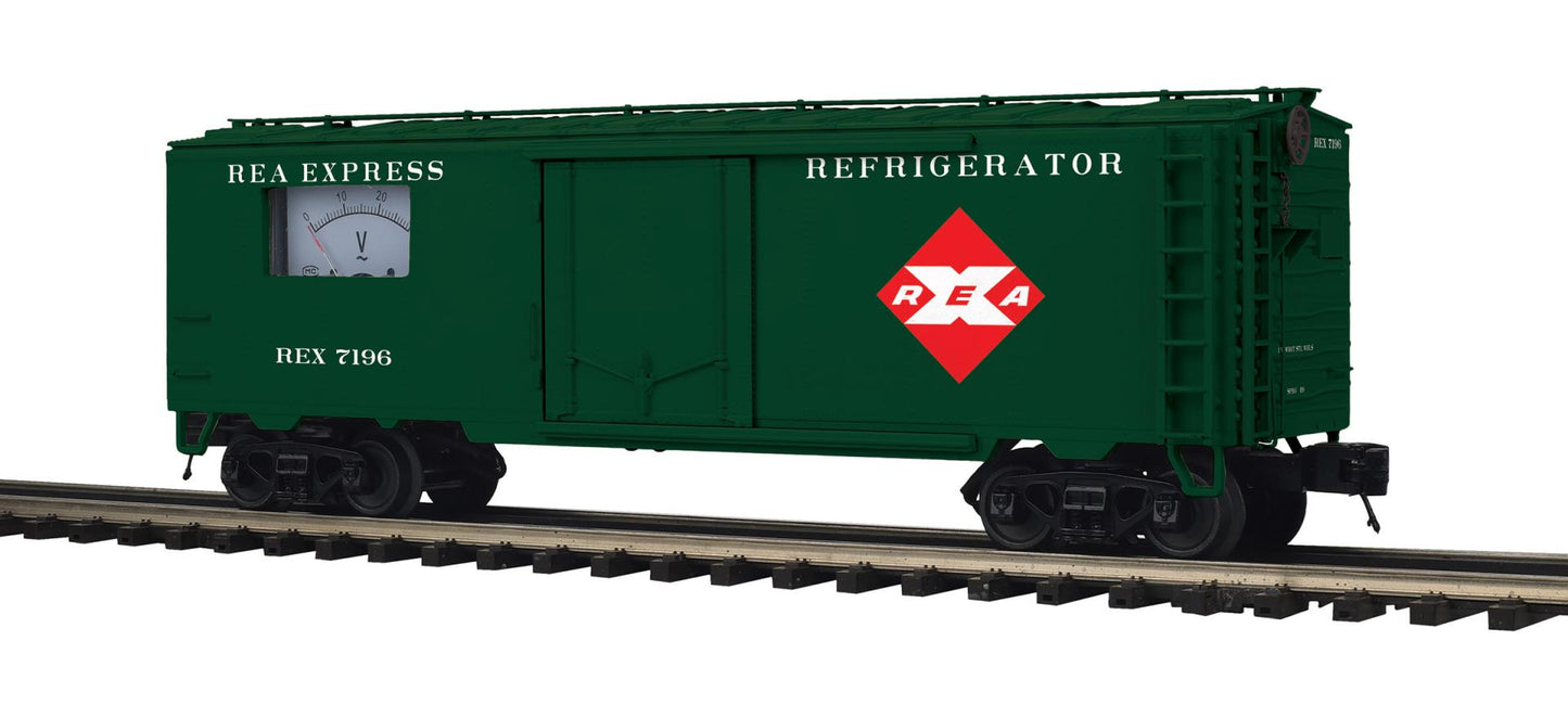 *PRE-ORDER* MTH Premier # 20-94881 Railway Express Agency O Scale 40’ Steel Sided Power Meter Car Rd # 7196 - ETA 2027