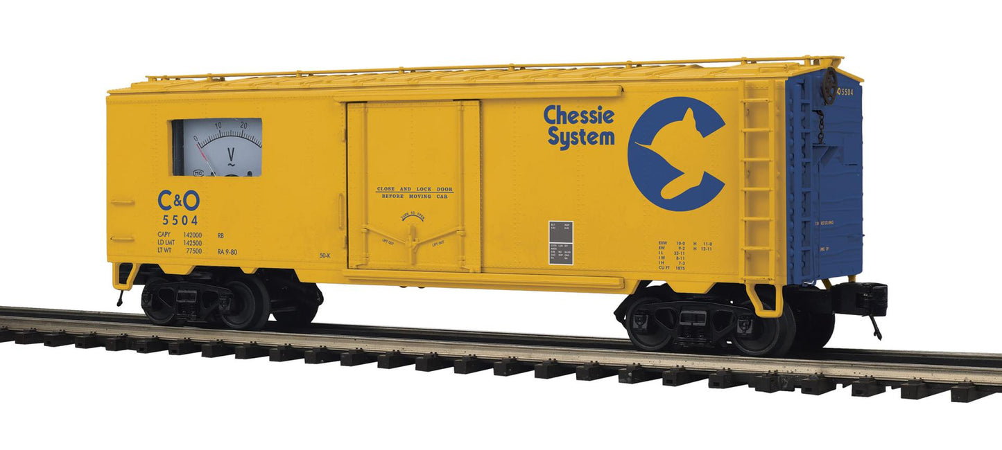 *PRE-ORDER* MTH Premier # 20-94883 Chesapeake & Ohio O Scale 40’ Steel Sided Power Meter Car Rd # 5504 - ETA 2027