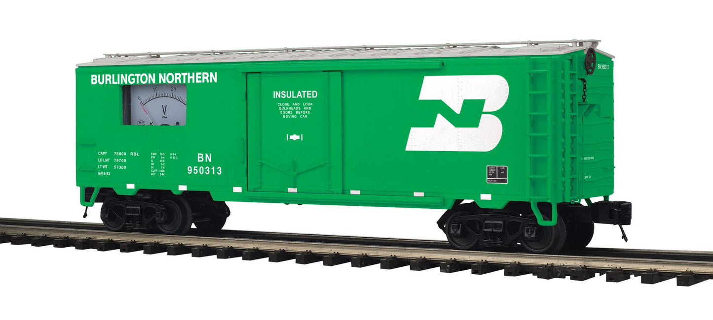 *PRE-ORDER* MTH Premier # 20-94884 Burlington Northern O Scale 40’ Steel Sided Power Meter Car Rd # 950424 - ETA 2027