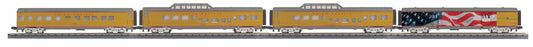 *PRE-ORDER* MTH RailKing # 30-68314 O Gauge Union Pacific 4-Car 60’ Streamlined Passenger Set (ETA 2027)
